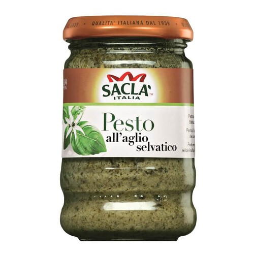 Pesto sos z bazylią i niedźwiedzim czosnkiem Sacla 190 g