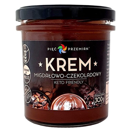 KETO Krem migdałowo-czekoladowy bez dodatku cukru i glutenu Pięć Przemian 300 g
