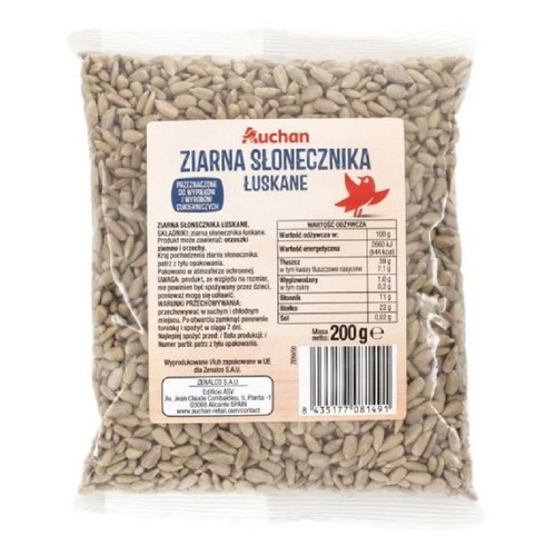 Ziarna słonecznika łuskane Auchan 200 g