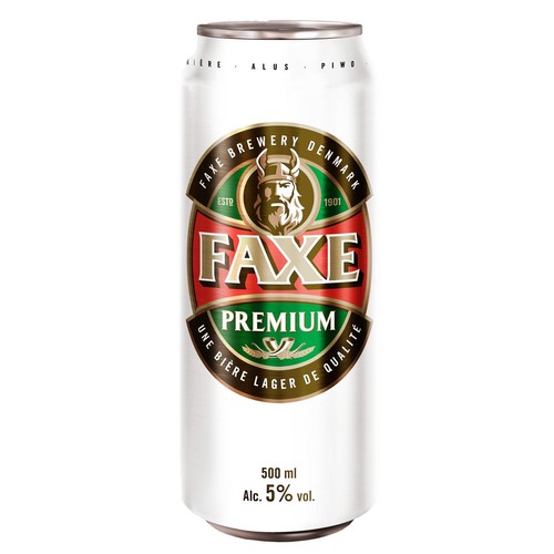 Piwo duńskie jasne Premium alk. 5,0% obj. Faxe 500 ml