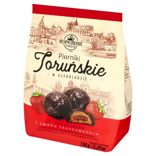 Pierniki Toruńskie w czekoladzie z nadzieniem truskawkowym Kopernik 150 g