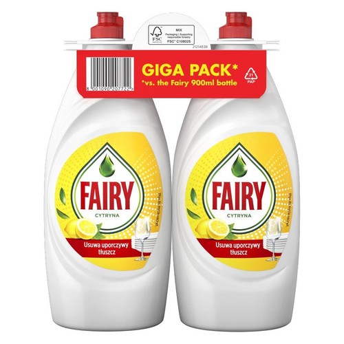 Płyn do mycia naczyń o zapachu cytrynowym   FAIRY 2 x 900 ml