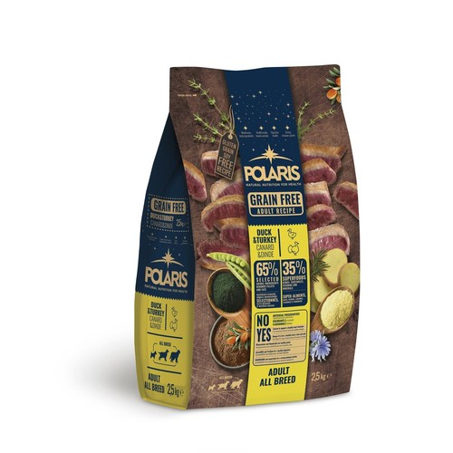 Karma sucha dla psów bogata w kaczkę i indyka   Polaris 2,5 kg