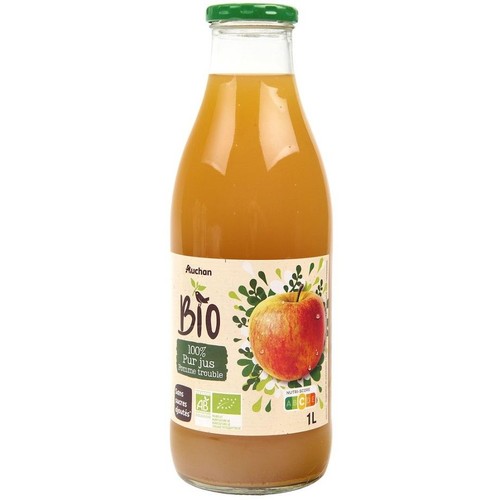 BIO Sok jabłkowy mętny 100% Auchan 1 l