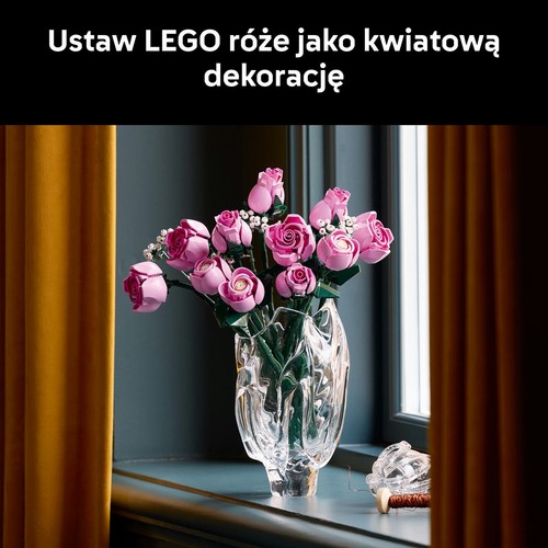 Dekoracyjny bukiet Botanicals Bukiet różowych róż 10374 LEGO 1 sztuka