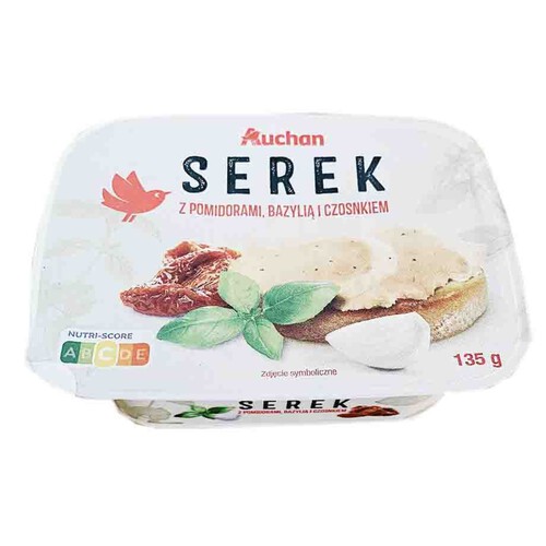 Serek z pomidorami bazylią i czosnkiem Auchan 135 g