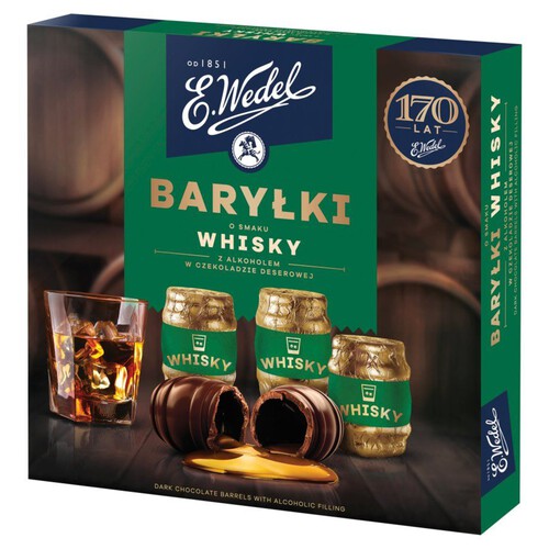 Baryłki z nadzieniem alkoholowym o smaku whisky E.Wedel 200 g 