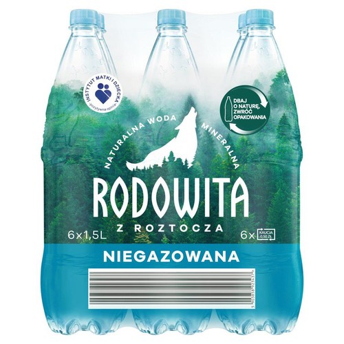 Naturalna woda mineralna niegazowana  Rodowita z Roztocza 6 x 1,5 l
