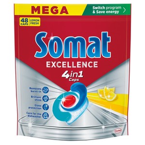 Kapsułki do zmywarki Excellence 4w1 lemon Somat 48 kapsułek