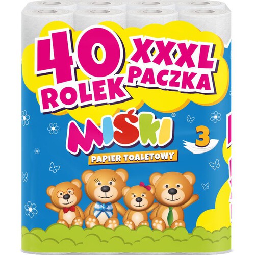 Papier toaletowy 3 warstwowy XXXL Miśki 40 rolek