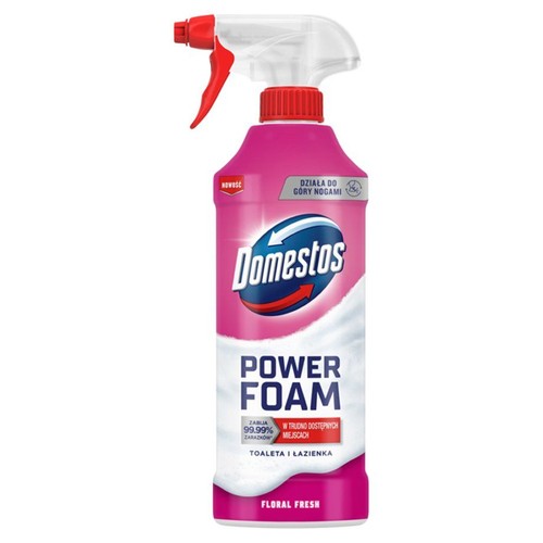 Domestos Power Foam Floral Fresh, różowy spray do czyszczenia toalet i łazienek. Skuteczny na zarazki.