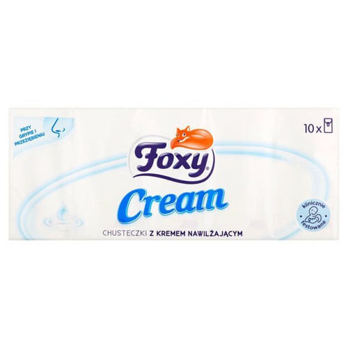 Chusteczki z kremem nawilżającym Foxy 10 sztuk