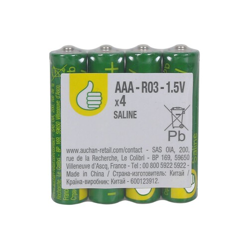 Baterie Auchan AAA R03 Auchan 4 sztuki 