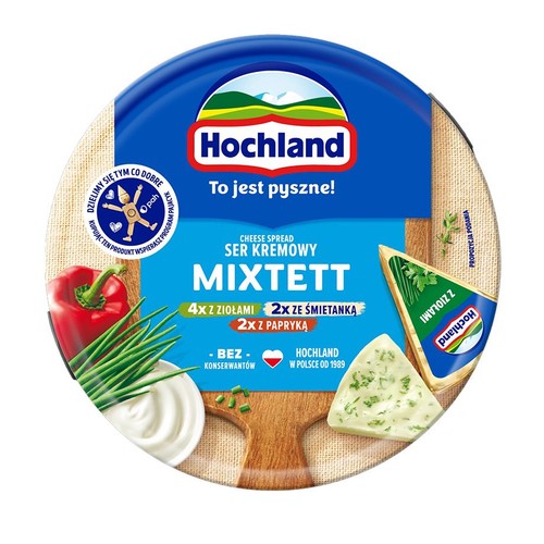 Ser kremowy topiony mix ziół papryki i śmietanki Hochland 180 g