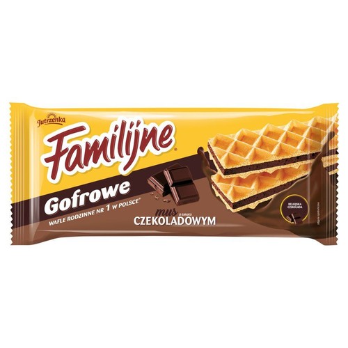 Familijne Gofrowe wafle o smaku czekoladowym Jutrzenka 130 g