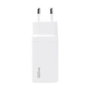 Ładowarka sieciowa USB-A/USB-C 65W biała Qilive 1 sztuka