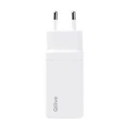 Ładowarka sieciowa USB-A/USB-C 65W biała Qilive 1 sztuka