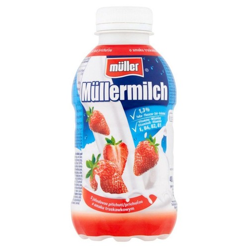 Mullermilch o smaku truskawkowym Müller 400 ml