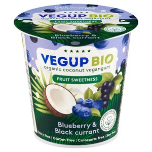 Wegański jogurt kokosowy czarne owoce bezglutenowy VEGUP BIO 140 g