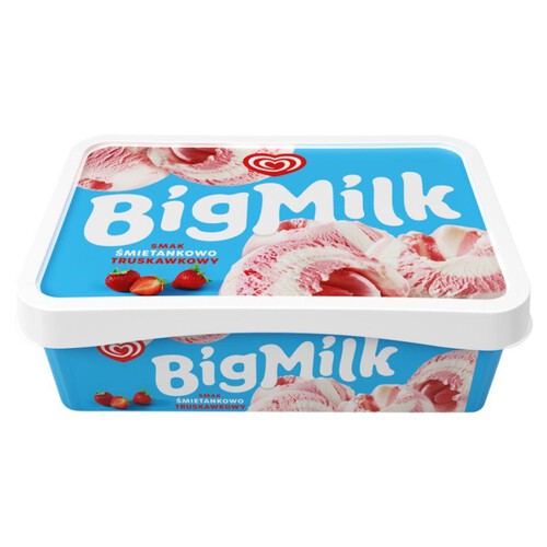 Lody o smaku śmietankowo truskawkowym Big Milk 900 ml