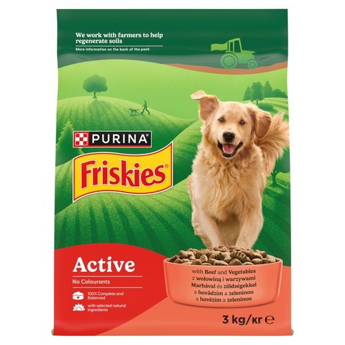 Sucha karma dla psa Active z wołowiną  Friskies 3 kg