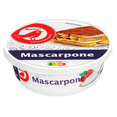 Ser Mascarpone miękki z włoskiej śmietanki  Auchan 250 g