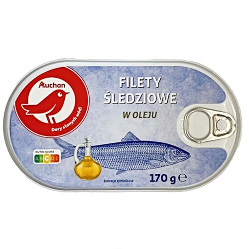 Filety śledziowe w oleju Auchan 170 g