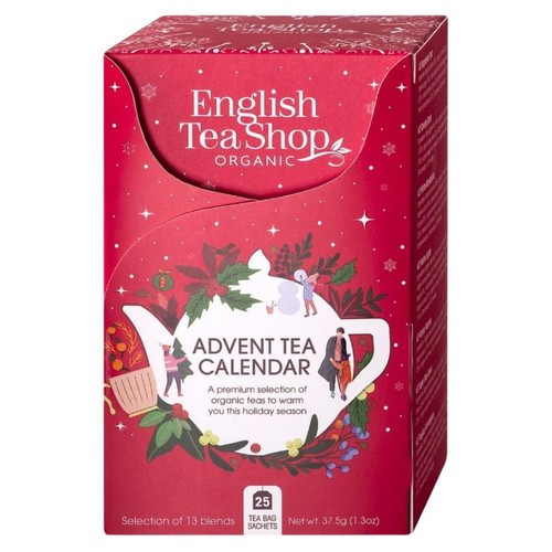 BIO Czerwony kalendarz adwentowy z herbatą English Tea Shop 25 torebek