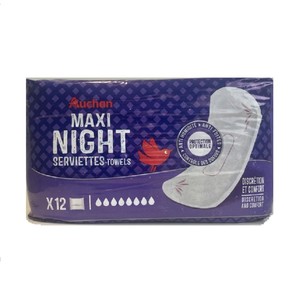 Podpaski Maxi Night N6 Auchan 12 sztuk