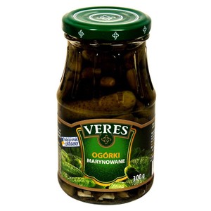 Ogórki marynowane chrupiące lekko kwaśne Veres 300 g