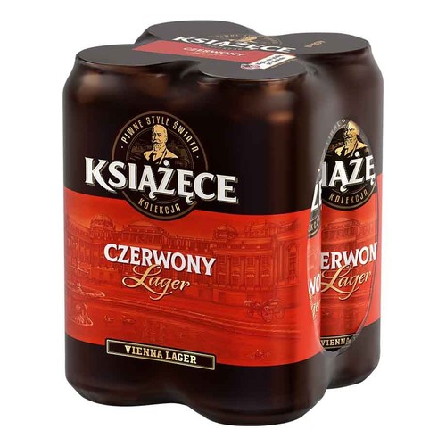 Piwo czerwony lager alk. 4,9% obj. Książęce 4 x 500 ml