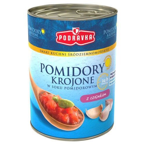 Pomidory krojone w soku pomidorowym z czosnkiem  Podravka 400 g