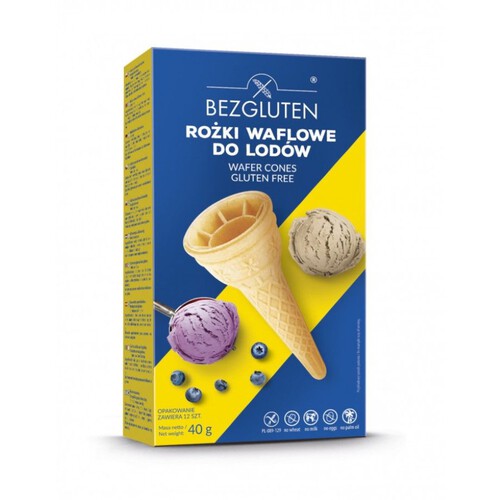 Rożki do lodów bezglutenowe waflowe Bezgluten 40 g