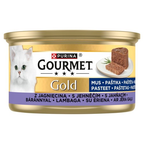 Karma mokra dla kotów mus z jagnięciną Gourmet 85 g