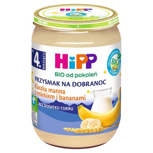 Kaszka ryżowa z mlekiem i bananami dla niemowląt HIPP 190 g