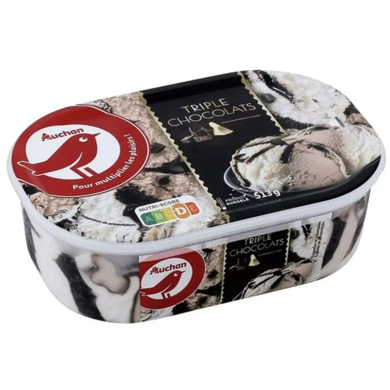Lody Triple czekoladowe   Auchan 1000 ml