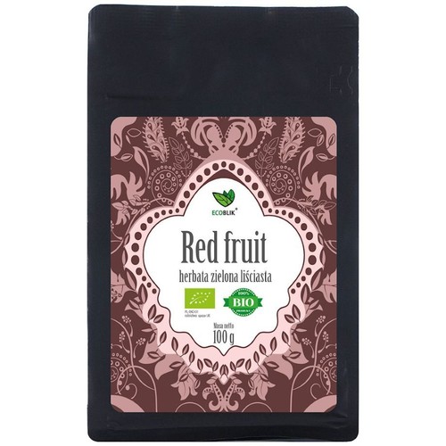 BIO Herbata zielona liściasta Red Fruit   Ecoblik 100 g