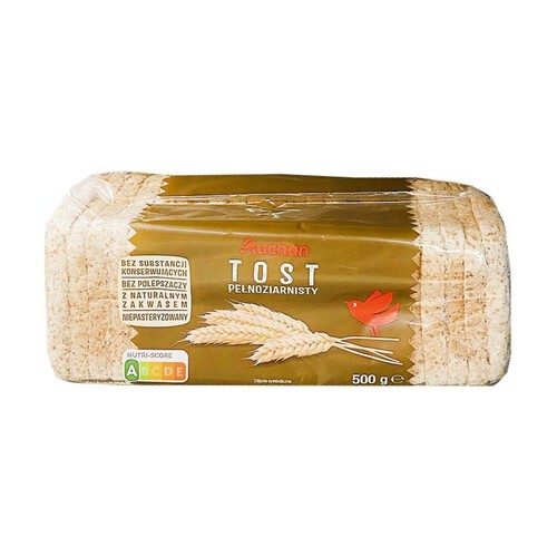 Chleb tostowy pszenny pełnoziarnisty krojony Auchan 500 g