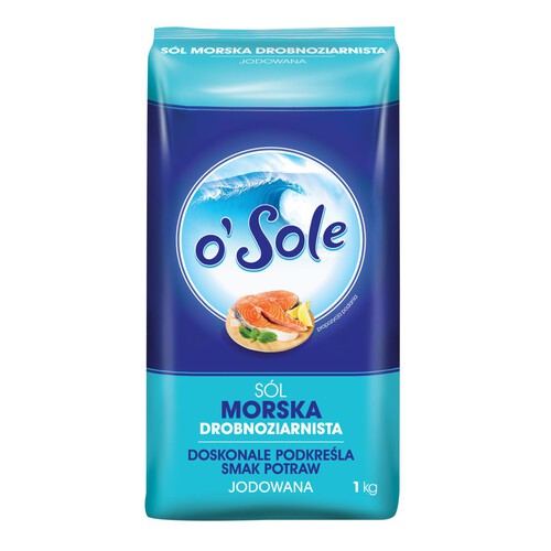 Sól morska, drobnoziarnista, spożywcza, jodowana O Sole 1 kg