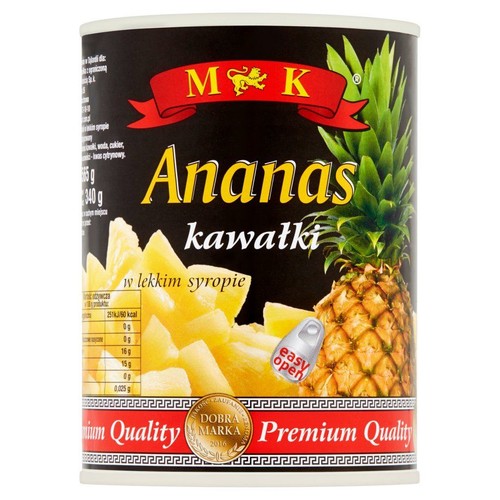 Ananas kawałki w lekkim syropie  MK 565 g