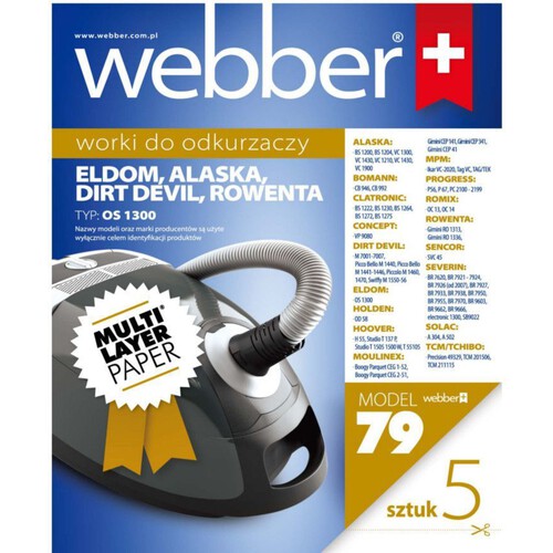 Worki do odkurzacza Webber Eldom OS1300 Webber 5 sztuk