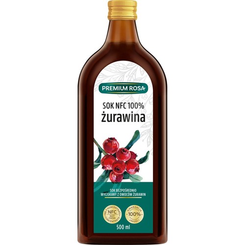 Sok z owoców żurawin 100% Premium Rosa 500 ml
