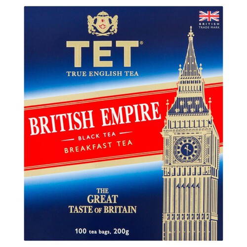 Herbata British Empire czarna w jednorazowych torebkach z etykietką TET 100 torebek