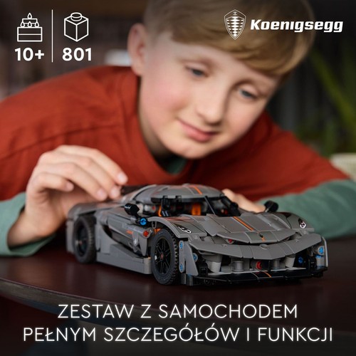 Technic Szary hipersamochód Koenigsegg Jesko Absolut 42173 LEGO 1 sztuka