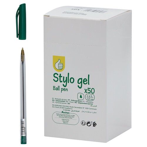 Długopis Stylo Gel 1 mm zielony wkład Auchan 1 sztuka