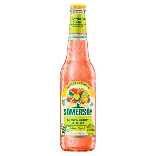 Piwo smakowe Strawberry Kiwi o smaku truskawki i kiwi alk. 4,5% obj. Somersby 400 ml