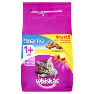 Karma dla sterylizowanych kotów z kurczakiem  Whiskas 1,4 kg