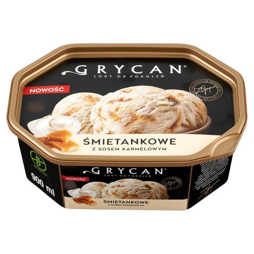 Lody śmietankowe z sosem karmelowym   Grycan 900 ml