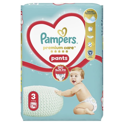 Pieluszki Premium Care Pants 3  6-11 kg  Pampers 70 sztuk