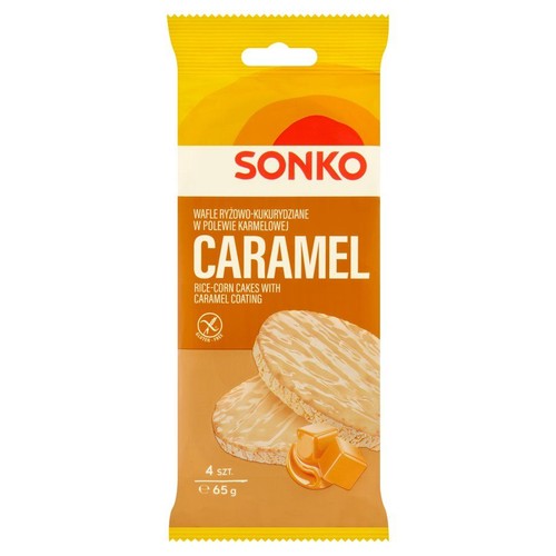 Wafle ryżowo-kukurydziane w polewie karmelowej Sonko 65 g